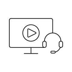 Obraz premium computer, television, video, online video streaming icon