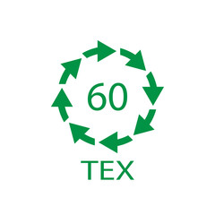 Bio matter organic material recycling code 60 TEX. Vector illustration
