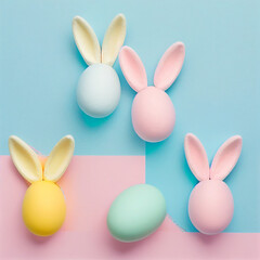 easter bunny with eggs