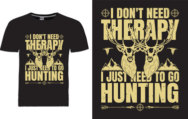 vector Hunting T-shirt Design template