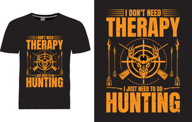 vector Hunting T-shirt Design template