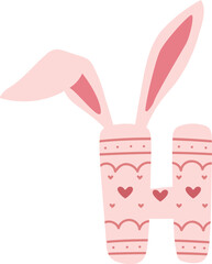 Rabbit Bunny Easter Holiday Alphabet H