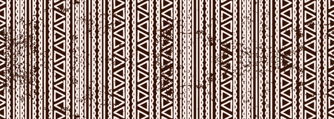 Seamless tribal pattern. Ethnic Handmade vector line. Horizontal stripes, aztec maya texture. Black and white print for your textiles. Vector illustration ready for fashion textile print.