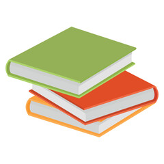 Vector cartoon image of books. An element in warm shades for your design. The concept of autumn comfort.