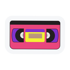 Vector illustration of a video type, 1990s style