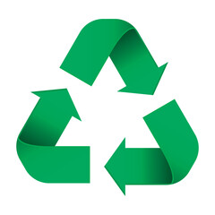 Recycle symbol on white background. Green
