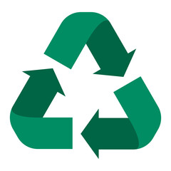 Recycle symbol on white background. Green
