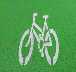 Bicylce symbol indicating a bike lane