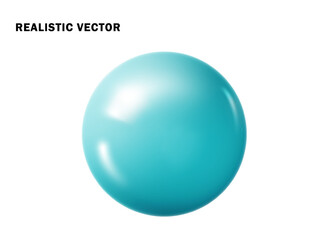 Pastel blue ball realistic. Glossy 3d sphere ball isolated. Geometric figure of round sphere.