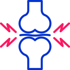 Obraz premium Joint pain thin line icon. Modern vector illustration of arthritis symptom.