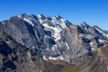 View on the Jungfrau Swiss Alps and glacier from Schlithorn mountain
