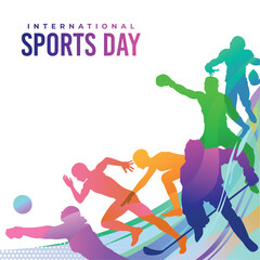 Sports Background Vector. International Sports Day Illustration. Graphic Design for the decoration of gift certificates, banners, and flyer