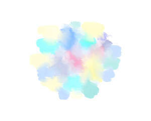 Obraz premium multicolor blurred watercolor stain on the texture of the paper. Abstract colorful stain on transparent background. Ink drop. PNG