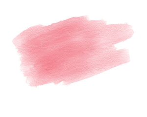 Red blurred watercolor stain on the texture of the paper. Abstract red stain on transparent background. Ink drop. PNG