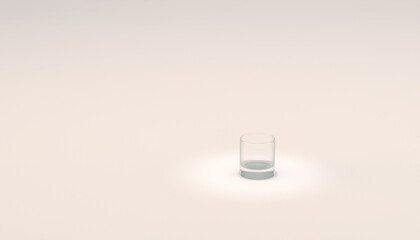 Empty crystal glass old fashioned cocktail drink glass.