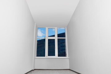 Empty office room with clean window and door. Interior design