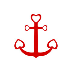 Love Anchor icon isolated on transparent background
