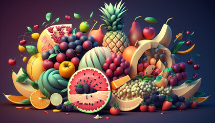 Array of sweet, seasonal fruits