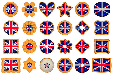 Cookie with flag country Great Britain in tasty biscuit