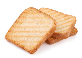 Grilled toast bread, slices, white background