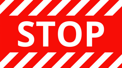 Attention, danger or caution sign. Various white and red warning signs with diagonal lines stripes. Danger zone background. Vector