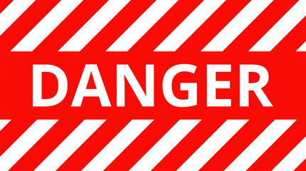 Attention, danger or caution sign. Various white and red warning signs with diagonal lines stripes. Danger zone background. Vector