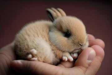 This baby rabbit is just adorable. Newborn bunny rabbit is the cutest thing ever. The Easter hare. Generative AI