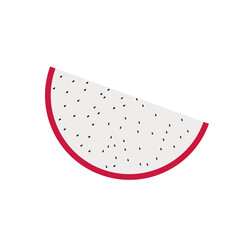 
Summer tropical fruit. A piece of dragon fruit. Dragon fruit icon. Vector illustration in a flat style. Isolated on a white background.