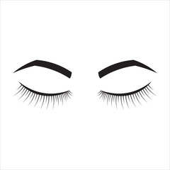 black eyebrows and eyelashes icon vector illustration symbol