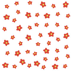 Red flower seamless pattern
