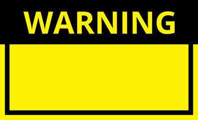 Various black and yellow warning signs with diagonal lines. Attention, danger or caution sign, warning banner, road shield.