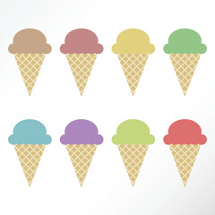 Minimalist and cute vector design of an ice cone.