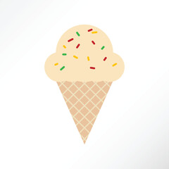 Minimalist and cute vector design of an ice cone.