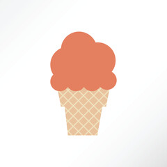 Minimalist and cute vector design of an ice cone.