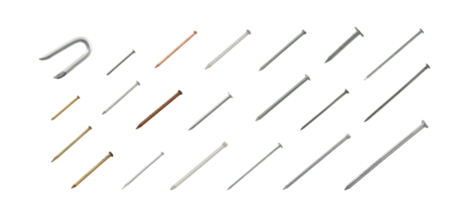 Metal nails different sizes
