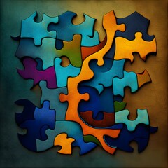 An abstract illustration inspired by puzzles - Artwork 77