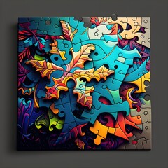 An abstract illustration inspired by puzzles - Artwork 44
