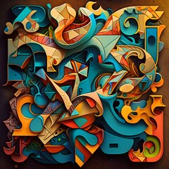 Obraz premium An abstract illustration inspired by puzzles - Artwork 19