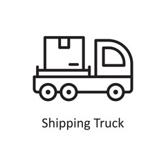 Shipping Truck  vector outline Icon Design illustration. Logistic Symbol on White background EPS 10 File