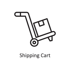 Shipping Cart vector outline Icon Design illustration. Logistic Symbol on White background EPS 10 File
