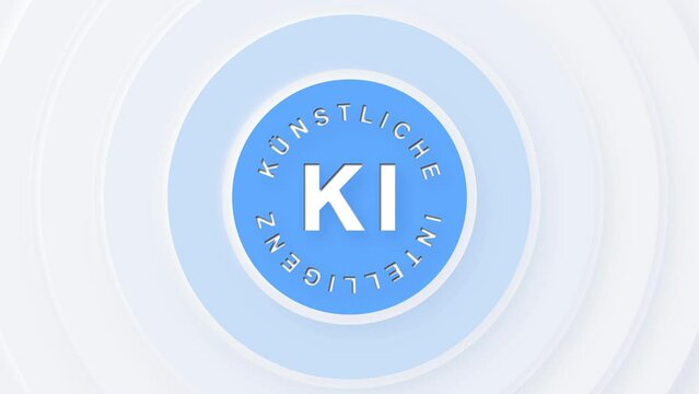 KI sign - Neumorphism Logo Reveal - animated relief structure graphic background