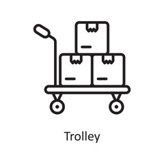 Trolley vector outline Icon Design illustration. Logistic Symbol on White background EPS 10 File