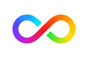 Multicolor gradient infinity symbol isolated PNG