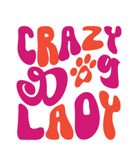 Crazy Dog Lady Retro SVG Design