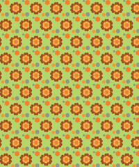 Pattern 70s flower background illustration vector