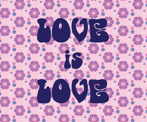 Pattern 70s flower background illustration vector