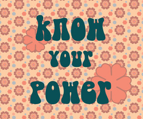 Pattern 70s flower background illustration vector