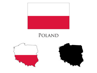 Fototapeta premium poland Flag and map illustration vector