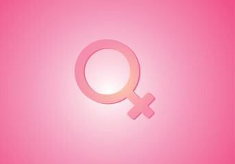Pink female gender symbol. Minimal idea concept, Vector design template