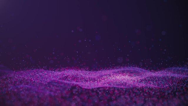 Sparkling Purple And Pink Glitter Particles With A Waving Animation.
Abstract Seamless Loop Background With Bokeh Effect. Ultra HD 4K 3840x2160 Animation.